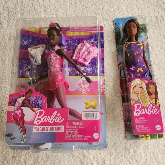 NWT Barbie dolls bundle of 2 swimming doll and ice-skater - Picture 2 of 4